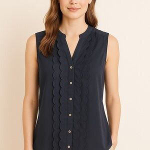 Anthropologie Meadow Rue Midnight Blue Top